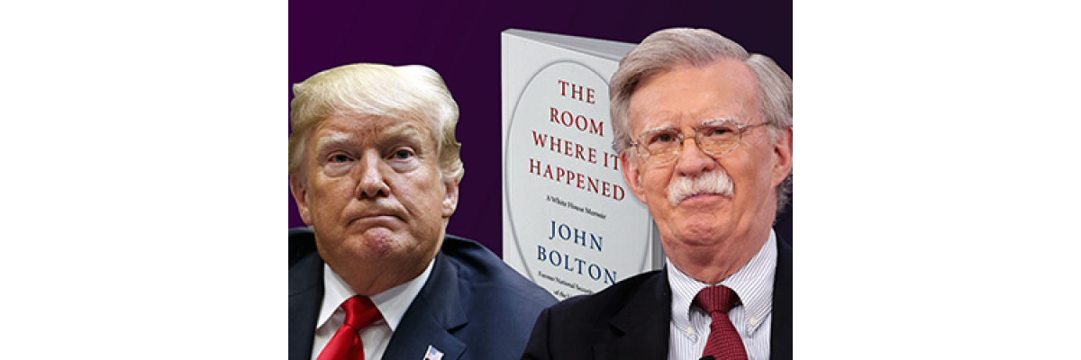 A book by former US National Security Adviser Joe Bolton will go on sale