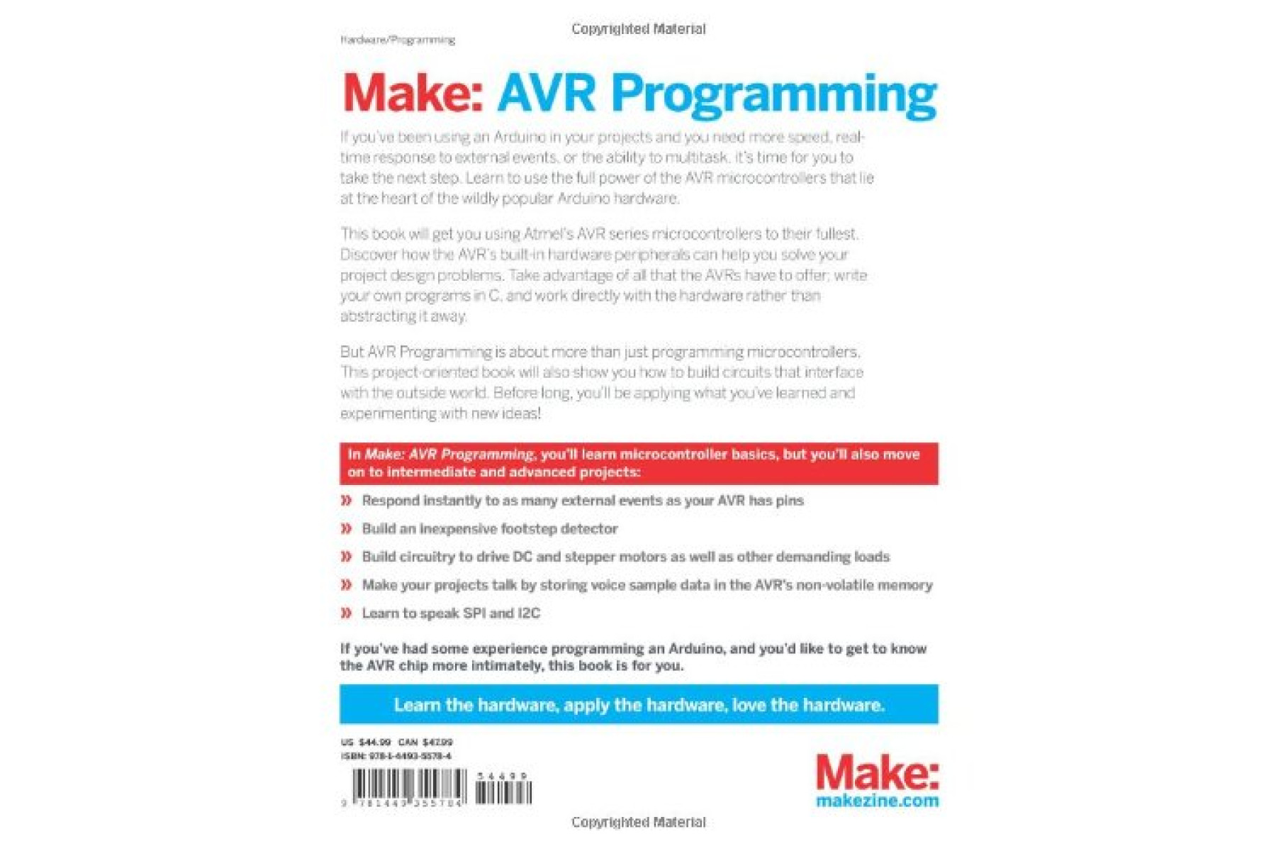 Make: AVR Programming: Learning to Write Software for Hardware