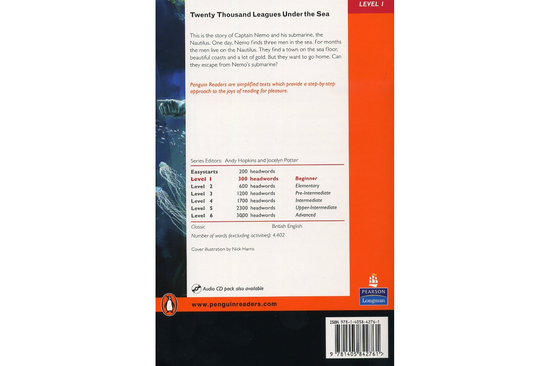PR 1: 20,000 Leagues Under the Sea : Readers  with Audio CD Pack