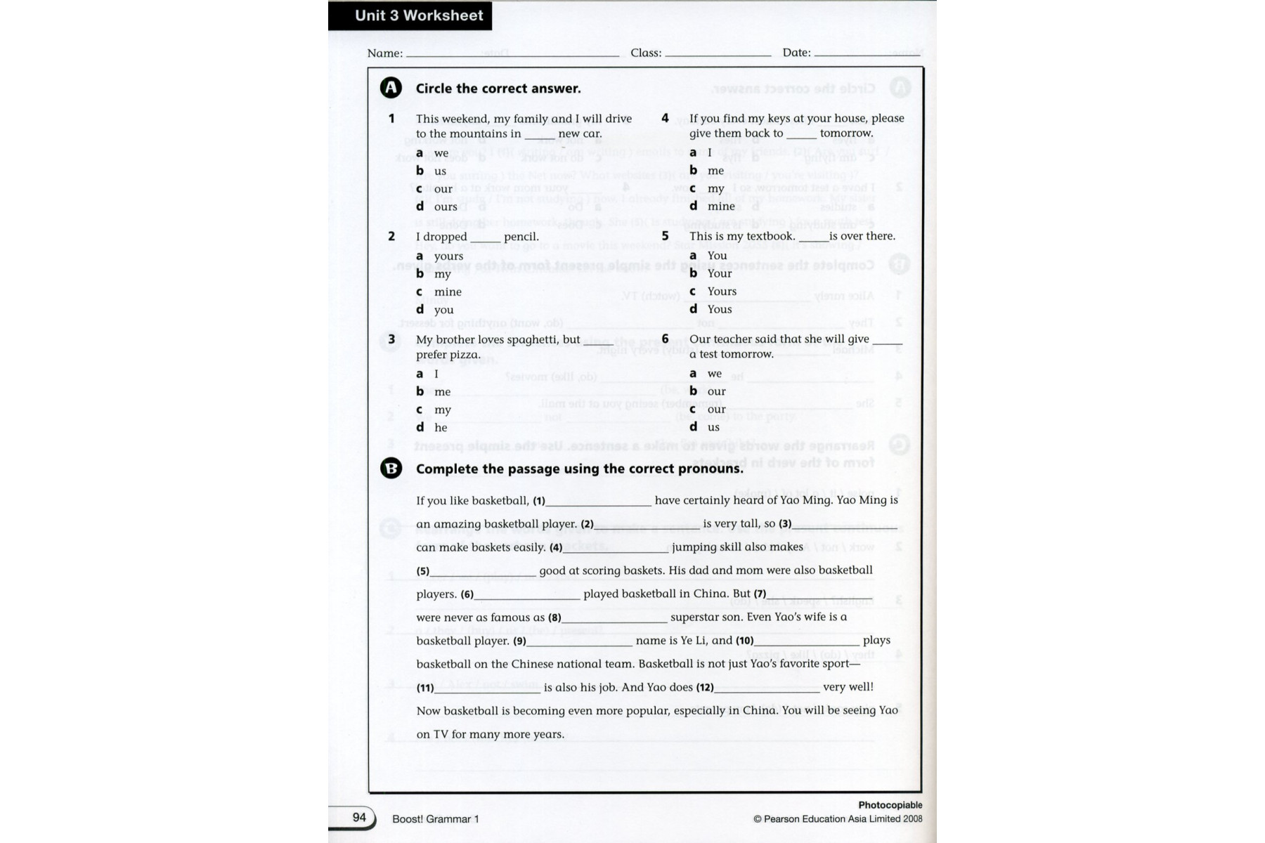 Boost! Grammar: Teacher's Book Level 1