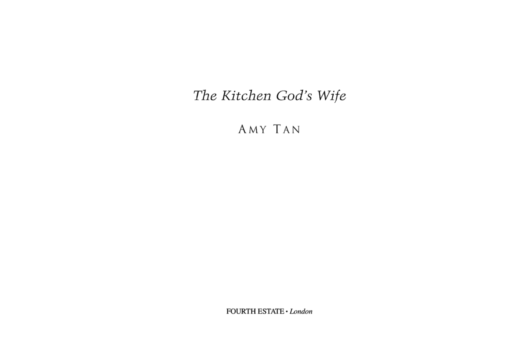 The Kitchen God's Wife