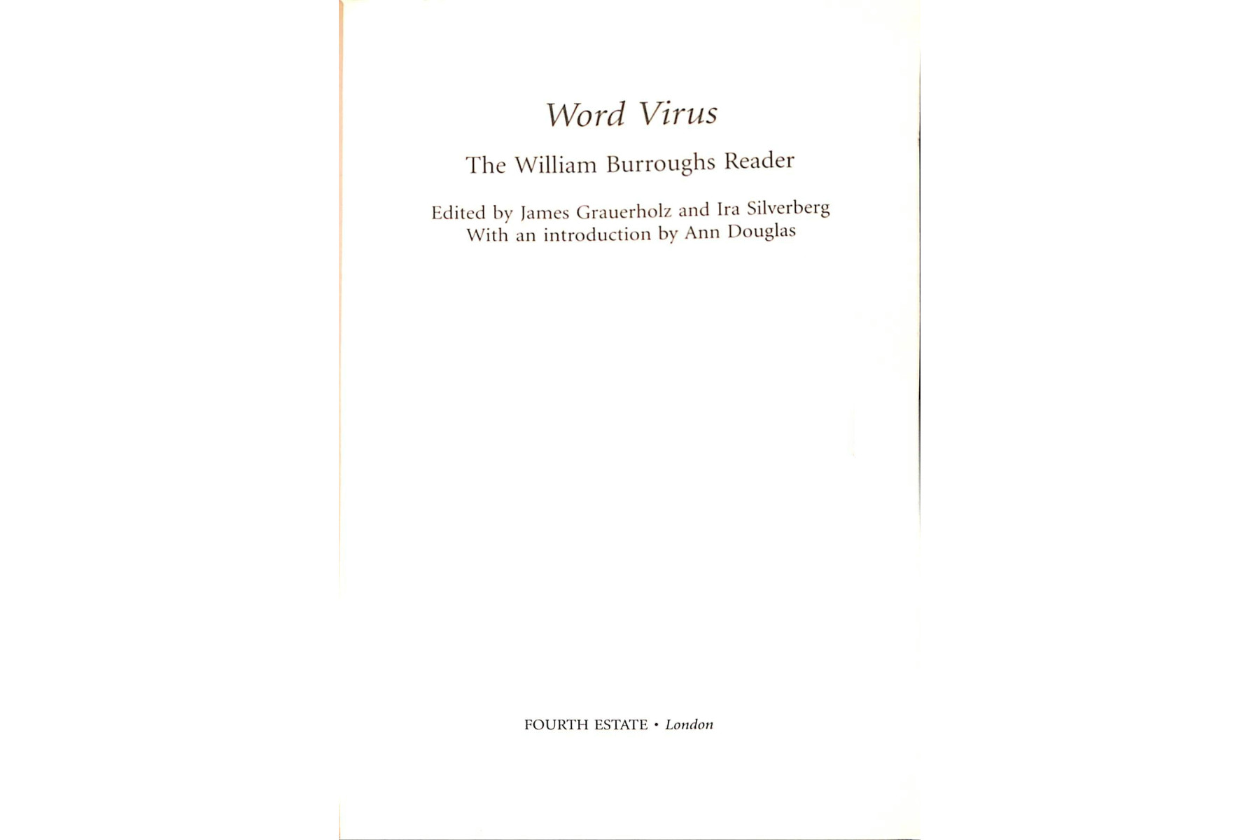 World Virus: The William Burroughs Reader