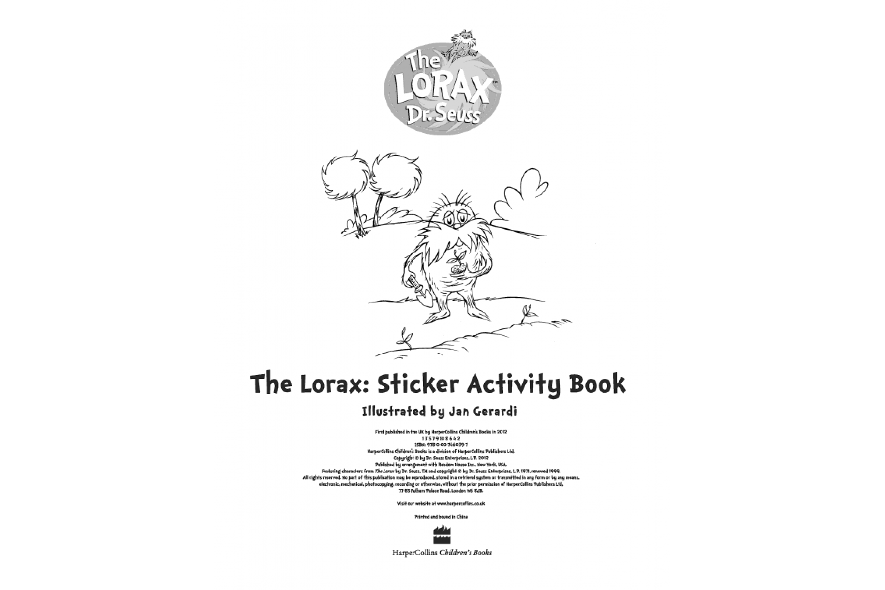 The Lorax Sticker Activity Book (Dr Seuss)