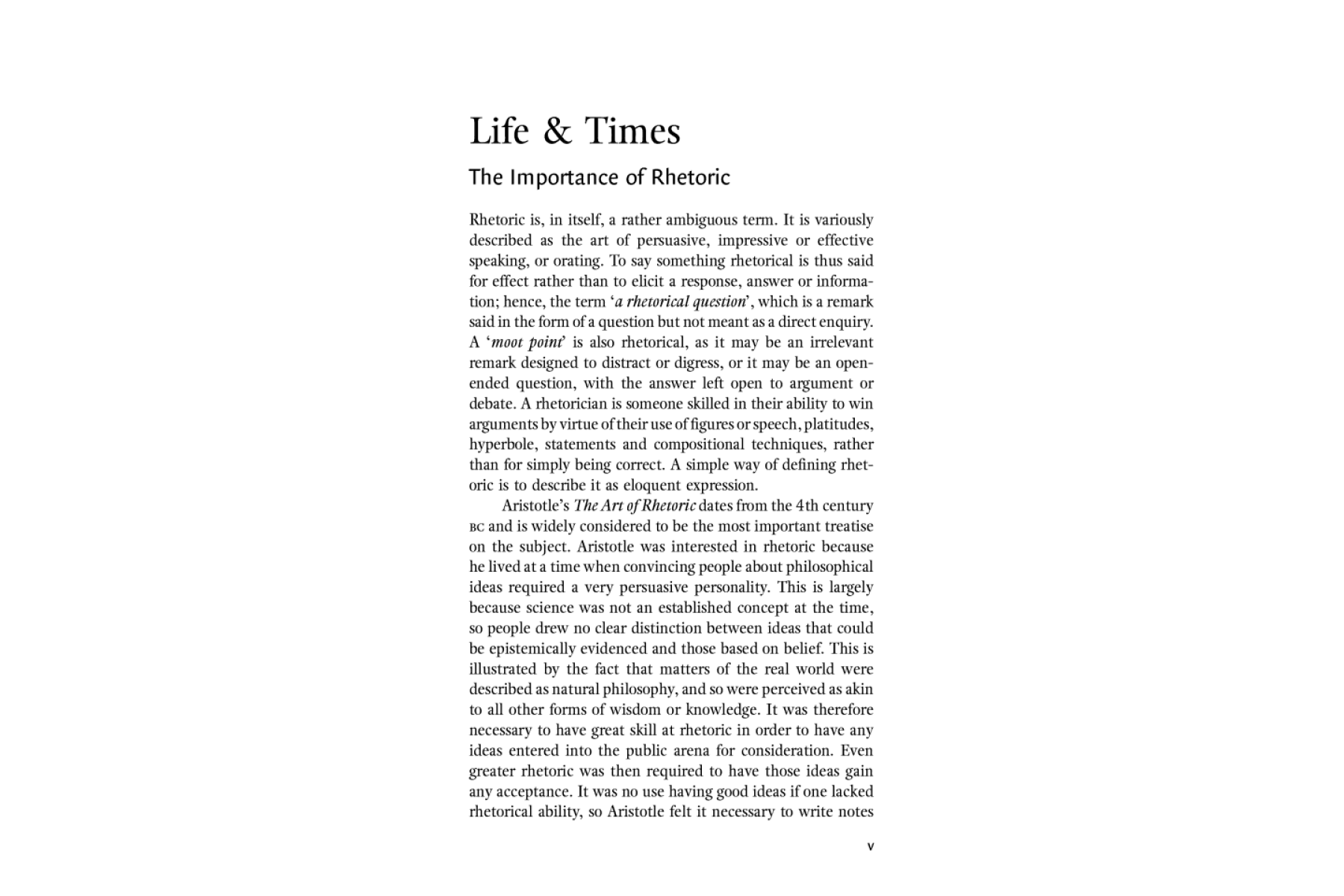 The Art of Rhetoric (Collins Classics)