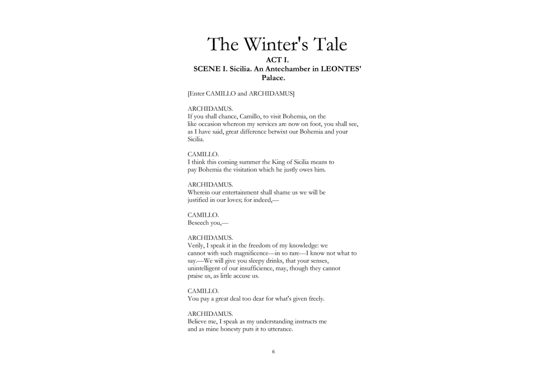 The Winter's Tale (Collins Classics)