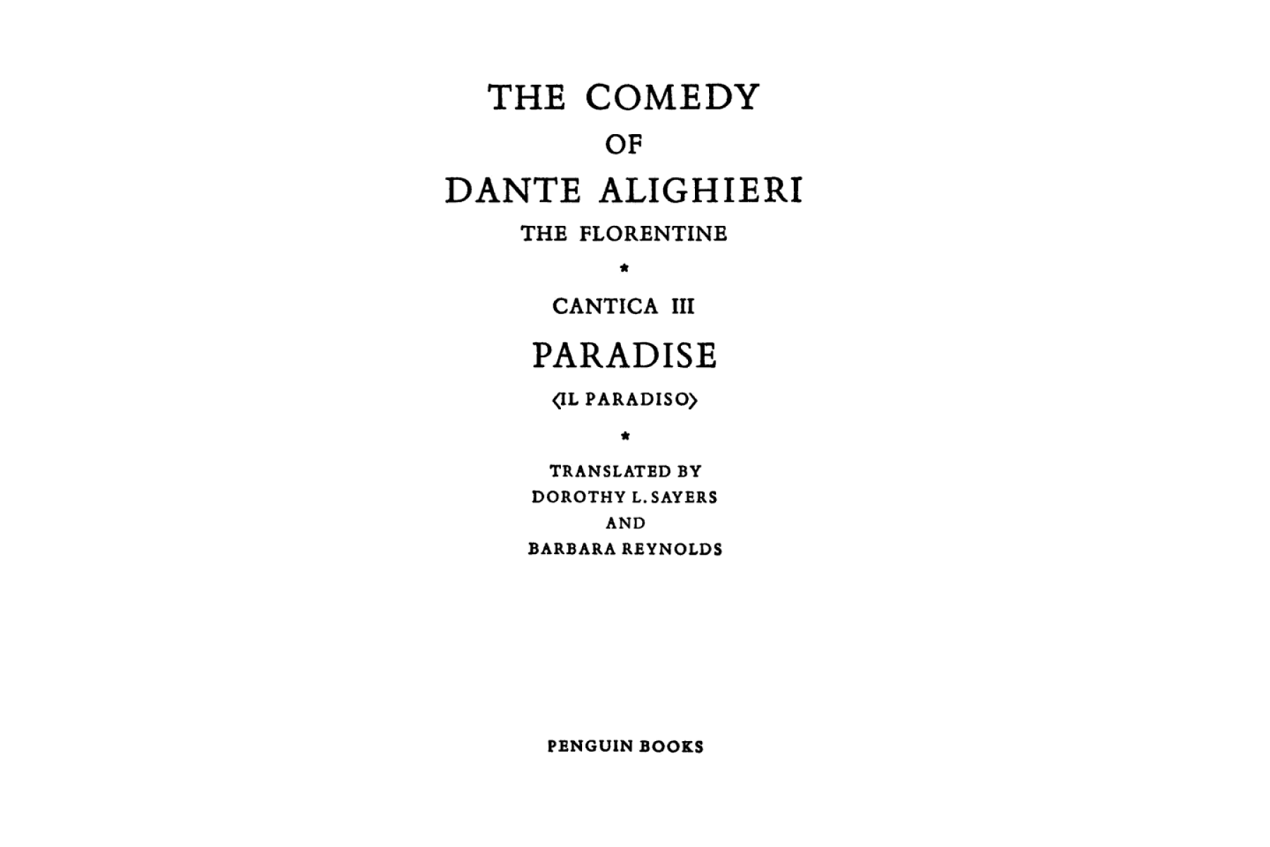 The Divine Comedy 3: Paradise