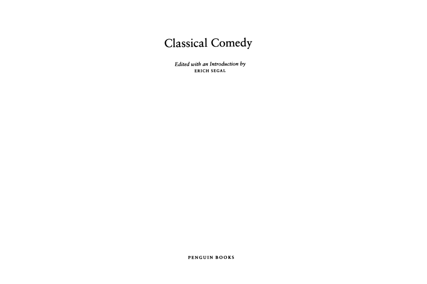 Classical comedy