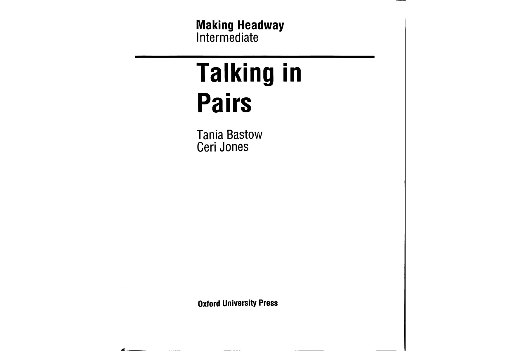 Making Headway: Talking in Pairs: Intermediate