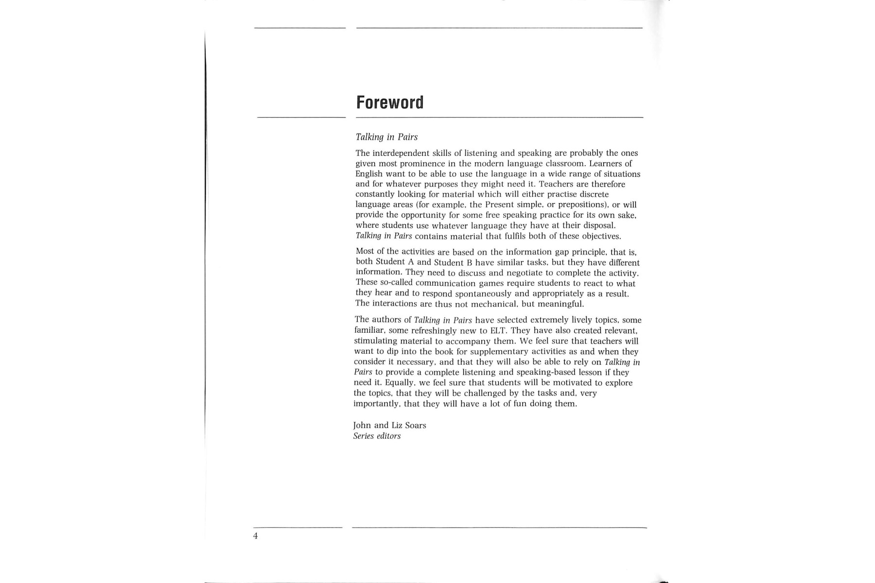 Making Headway: Talking in Pairs: Intermediate