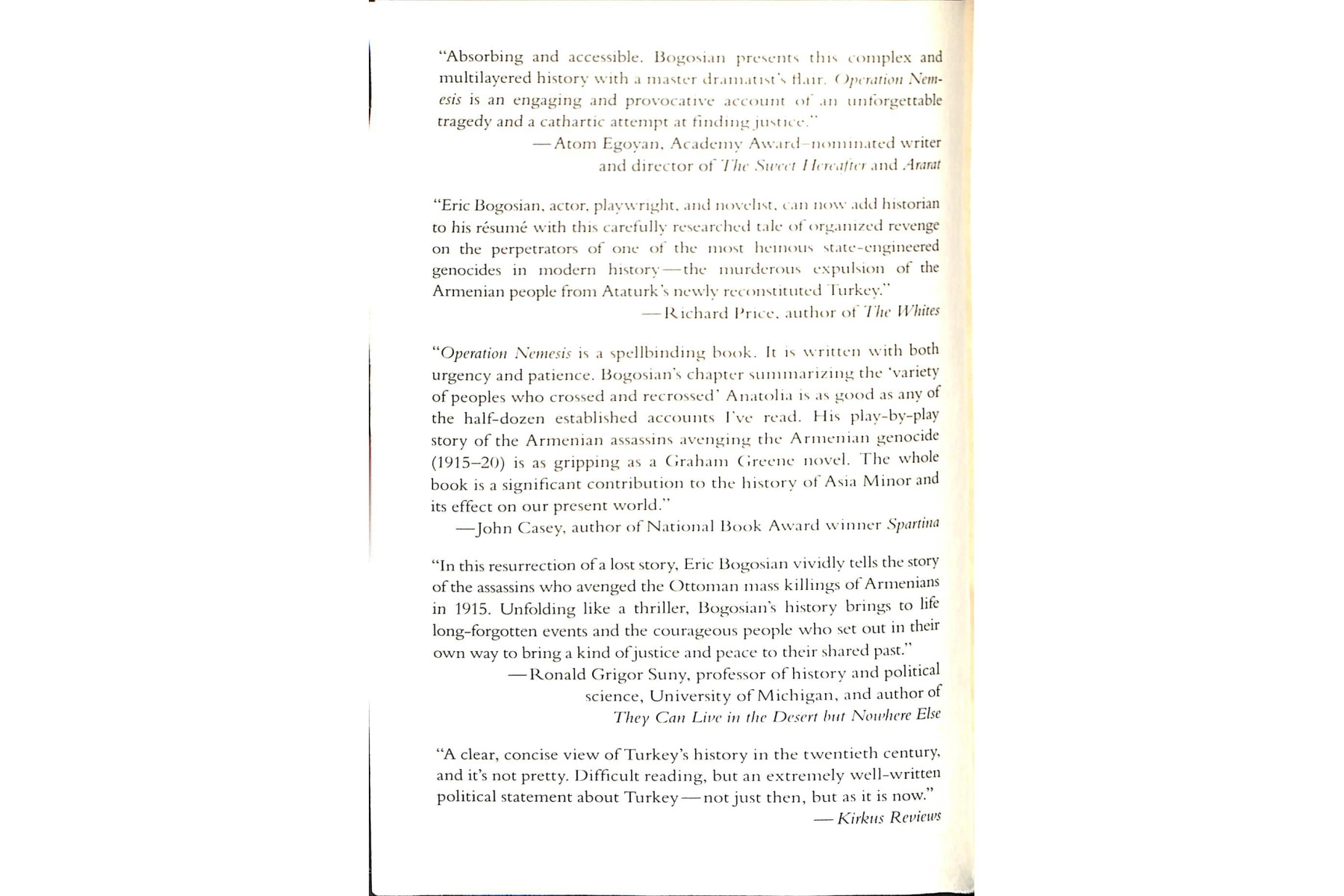 Operation Nemesis: The Assassination Plot that Avenged the Armenian Genocide