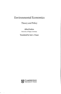 Environmental Economics: Theory and Policy