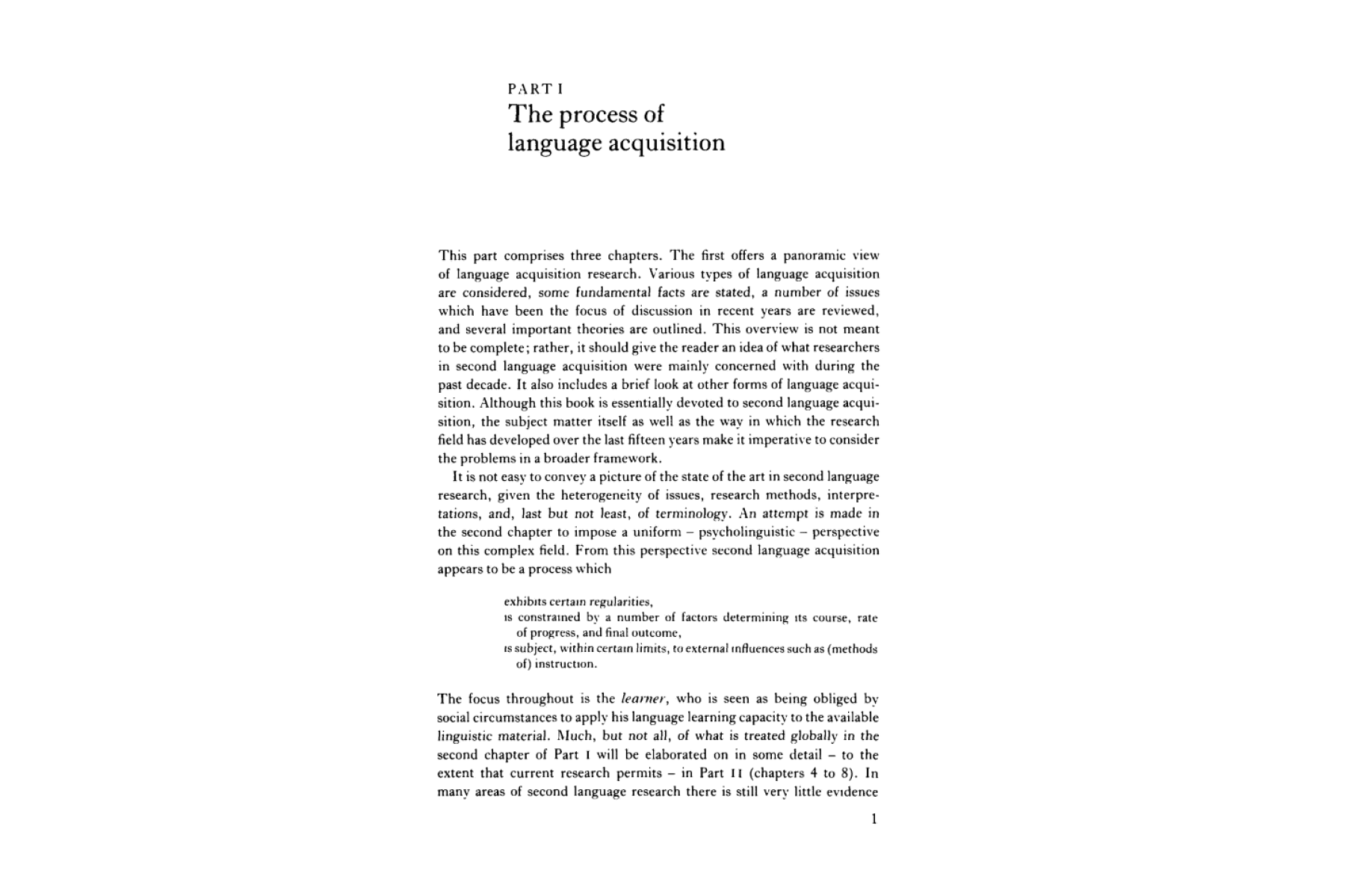 Second Language Acquisition