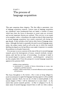 Second Language Acquisition