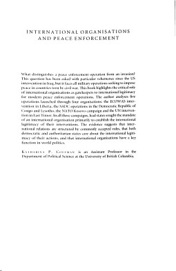 International Organisations and Peace Enforcement
