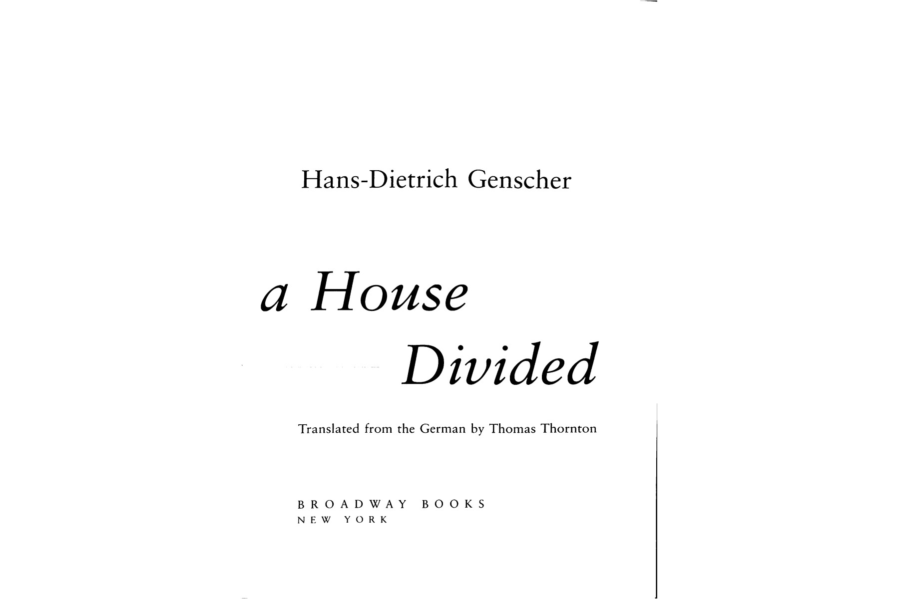 Rebuilding a House Divided