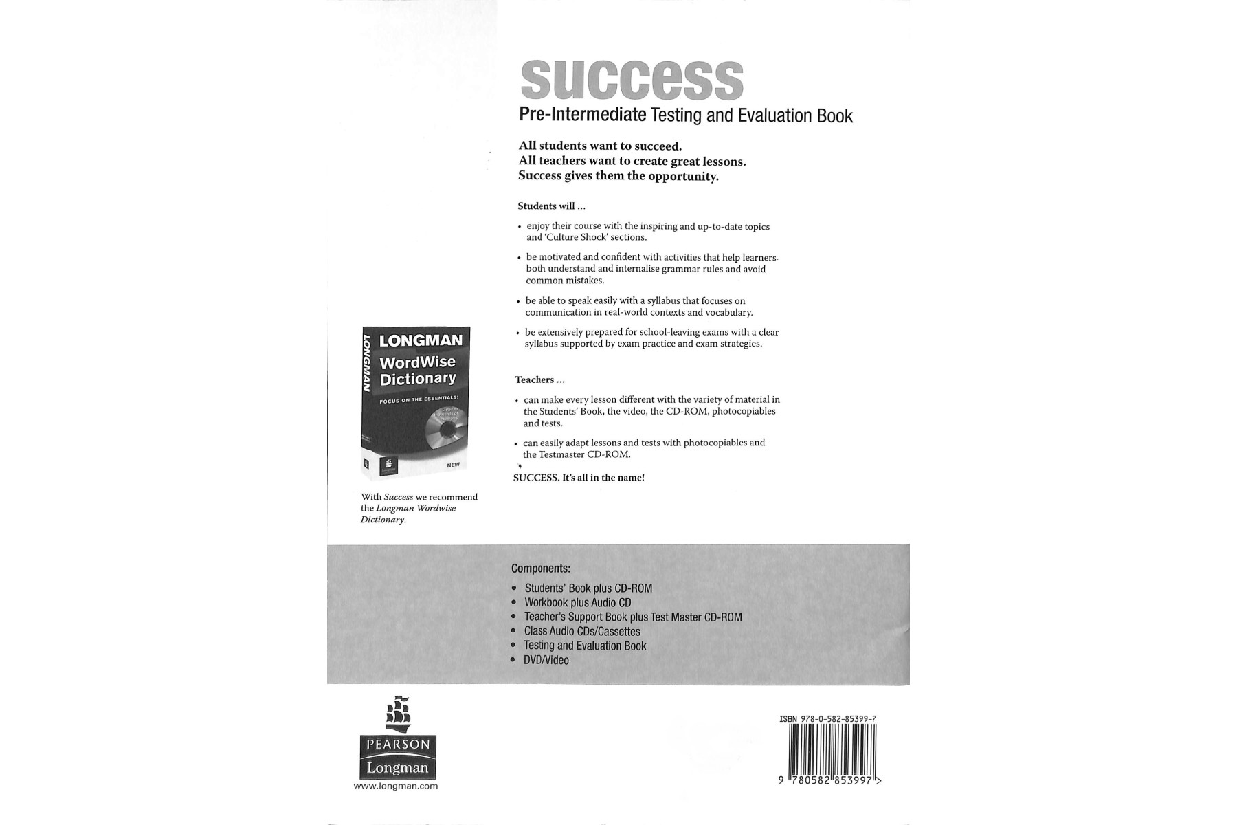 Success Pre-Intermediate Test Book