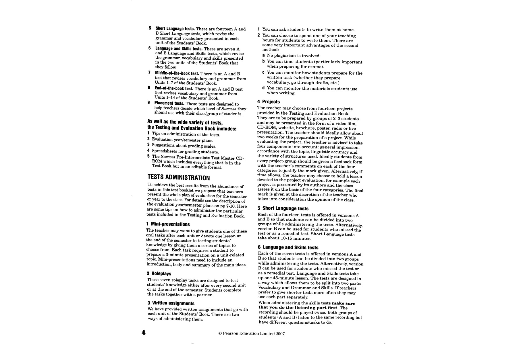 Success Pre-Intermediate Test Book