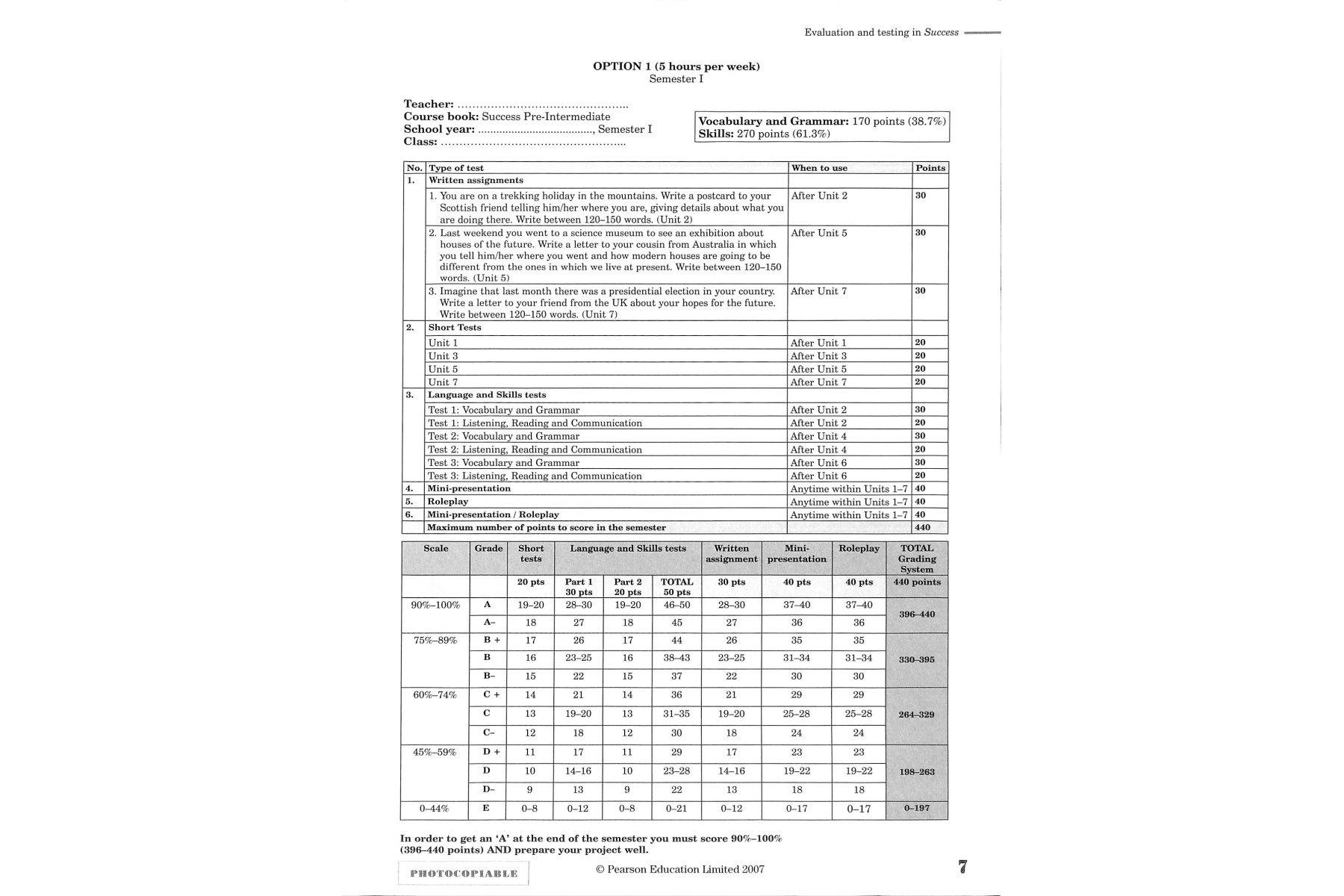 Success Pre-Intermediate Test Book