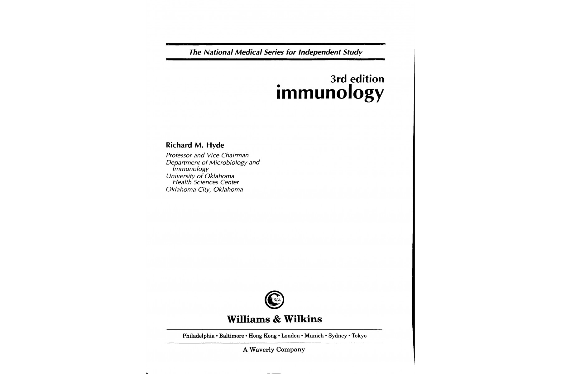 Immunology (National Medical Series for Independent Study)