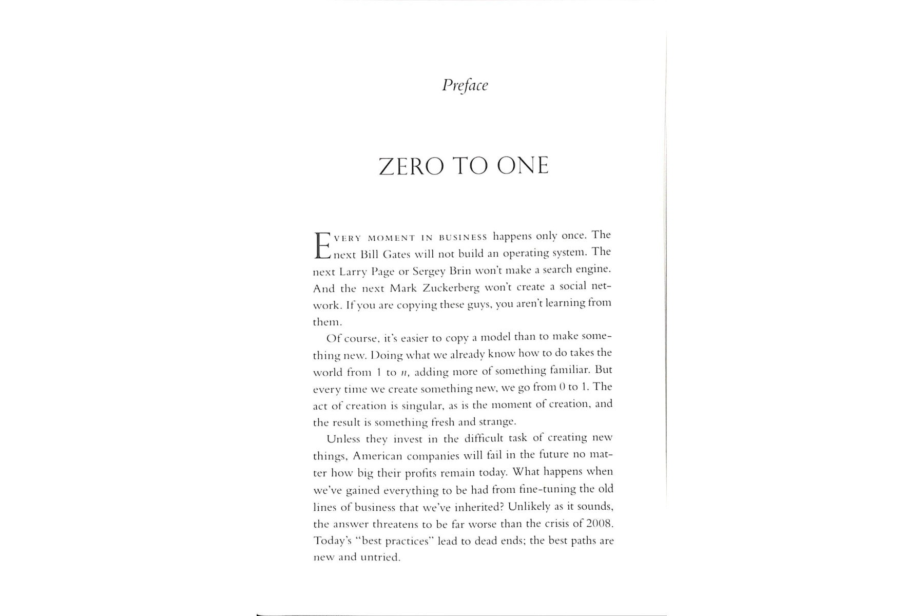 Zero to One: Notes on Startups, or How to Build the Future