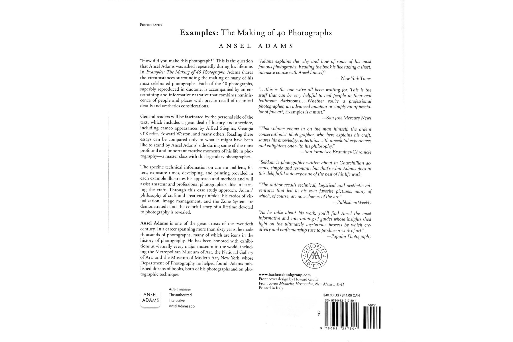 Examples: The Making Of 40 Photographs: Making of Forty Photographs