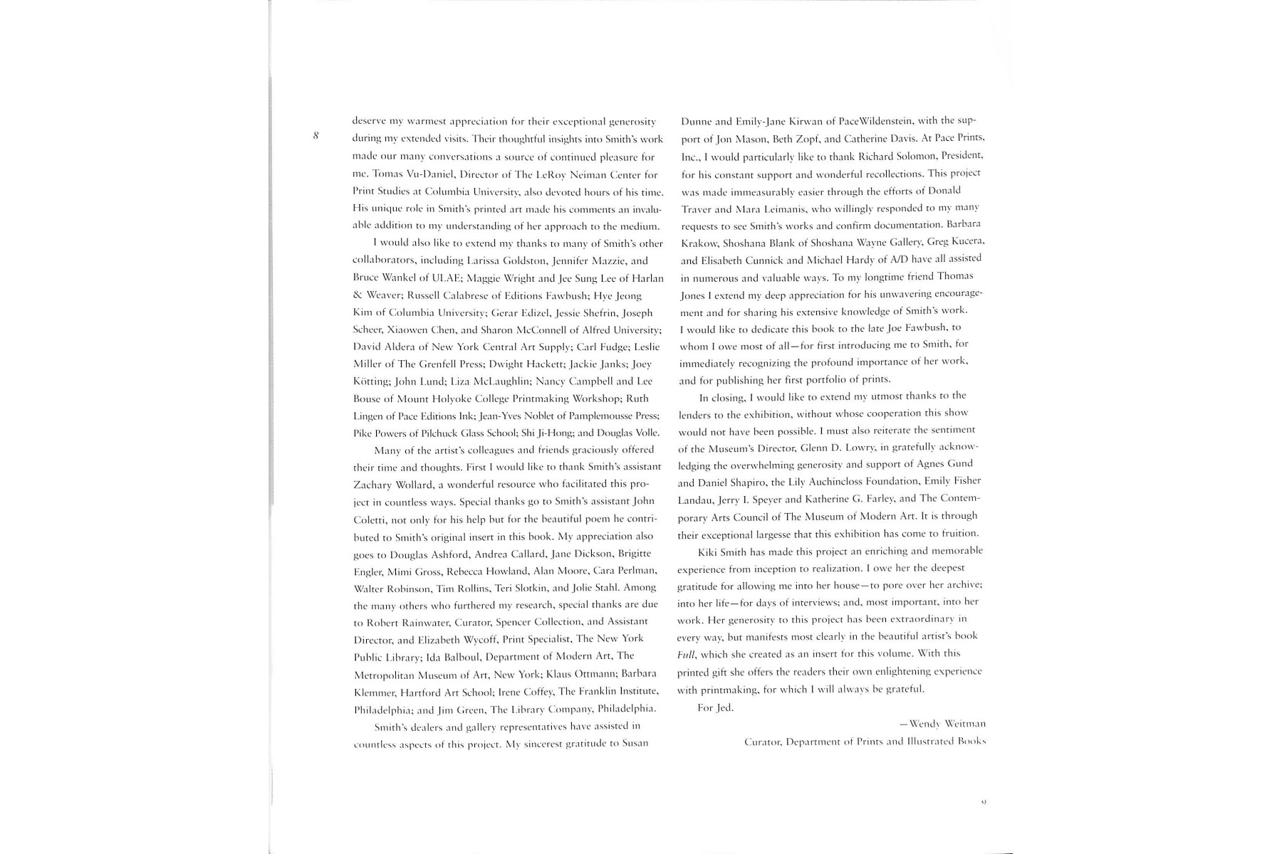 Kiki Smith: Prints, Books and Things