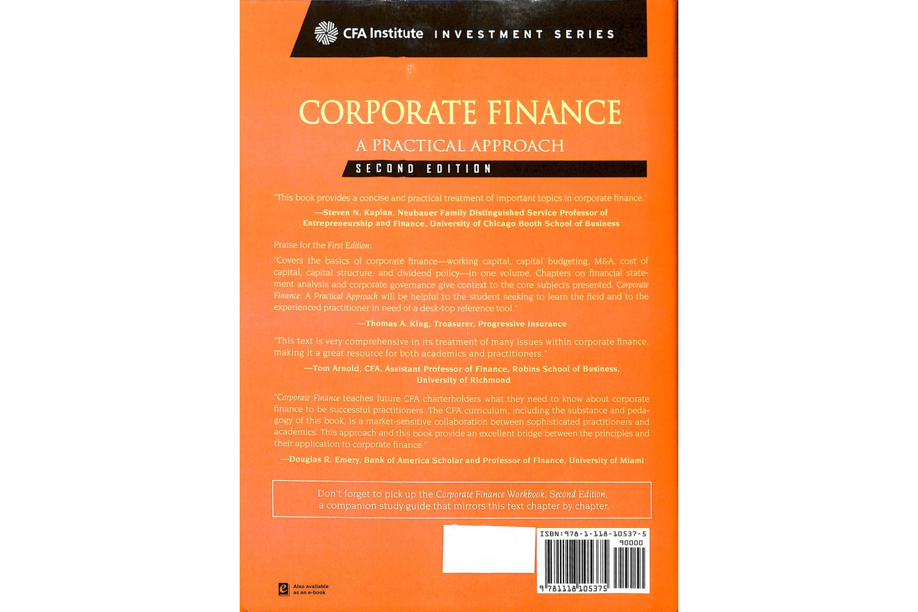Corporate Finance: A Practical Approach (CFA Institute Investment Series)
