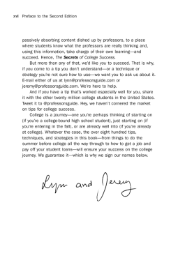 The Secrets of College Success (Professors' Guide)