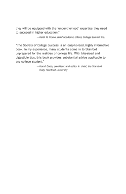 The Secrets of College Success (Professors' Guide)
