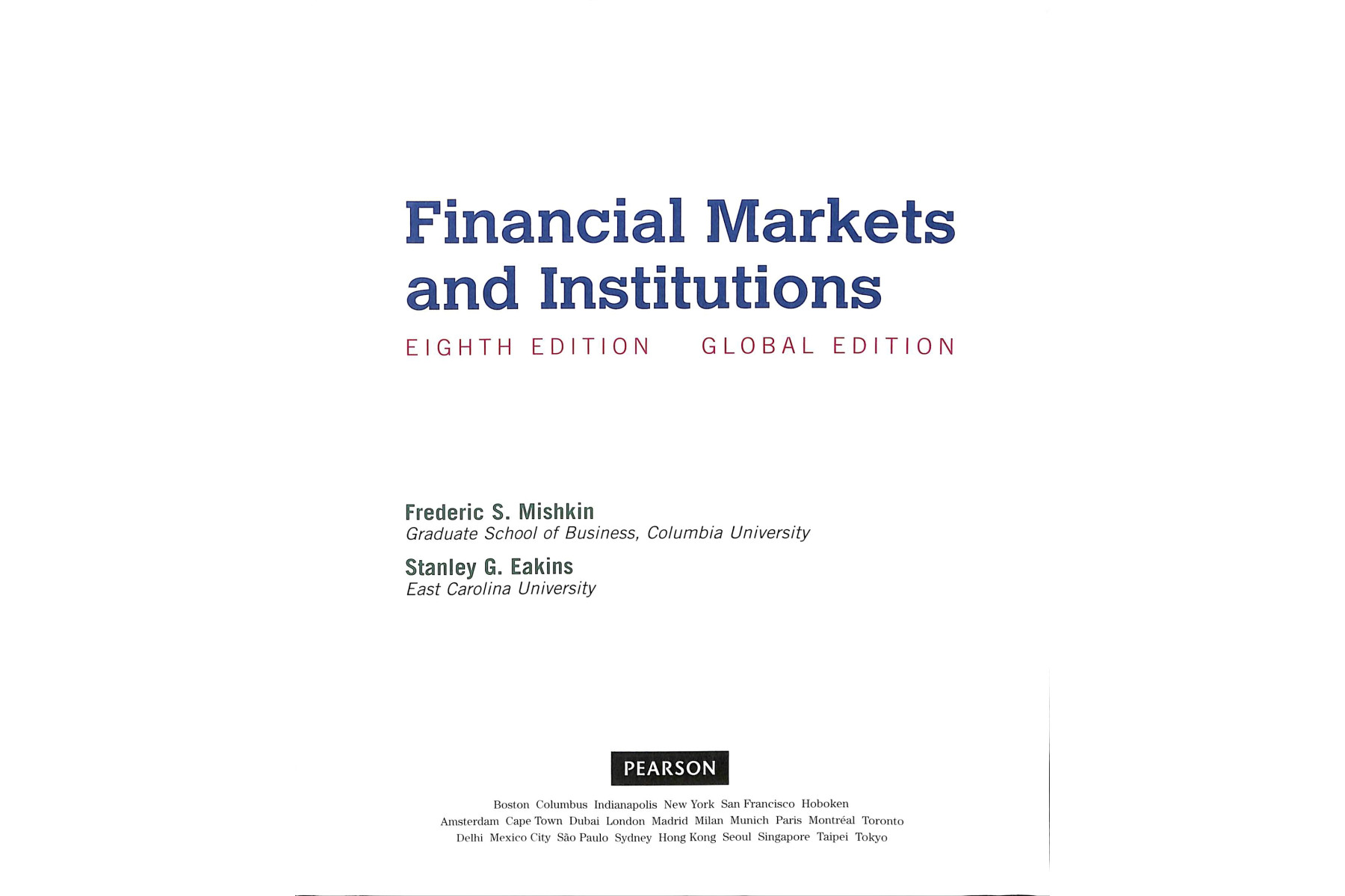 Financial Markets and Institutions