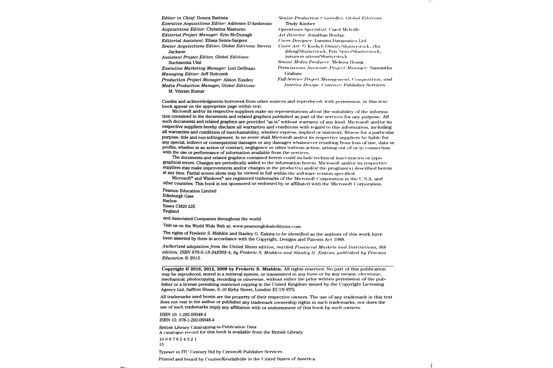 Financial Markets and Institutions