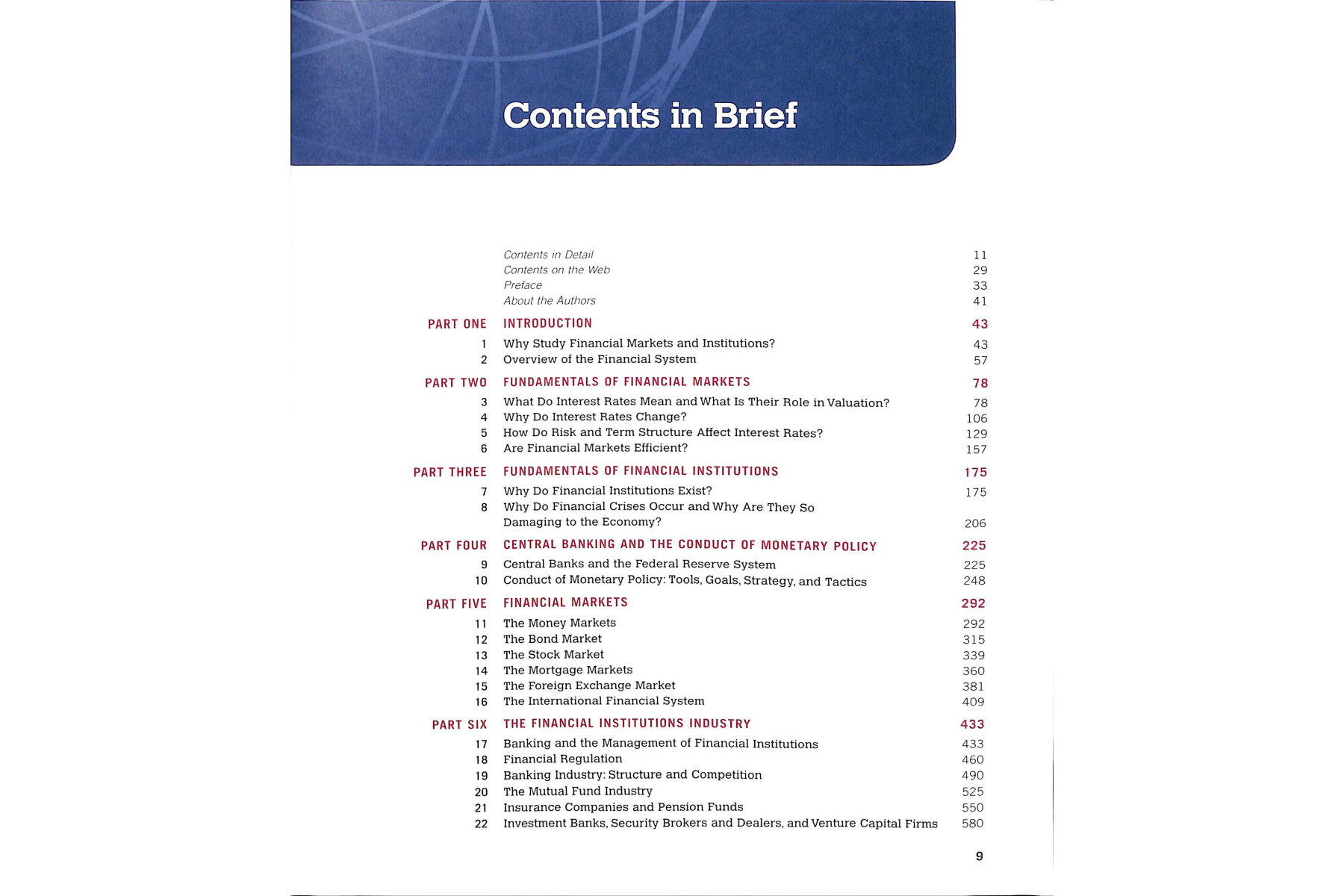 Financial Markets and Institutions