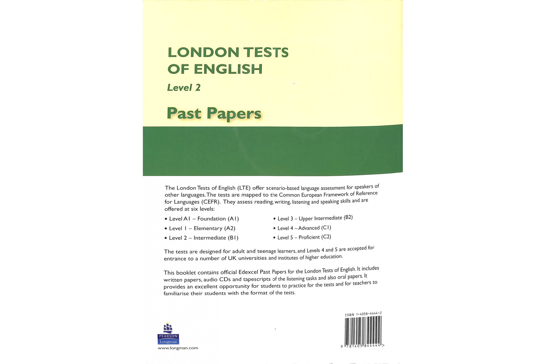 London Tests of English Level 2 with Overprinted Answers