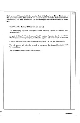 London Tests of English Level 3 with Overprinted Answers