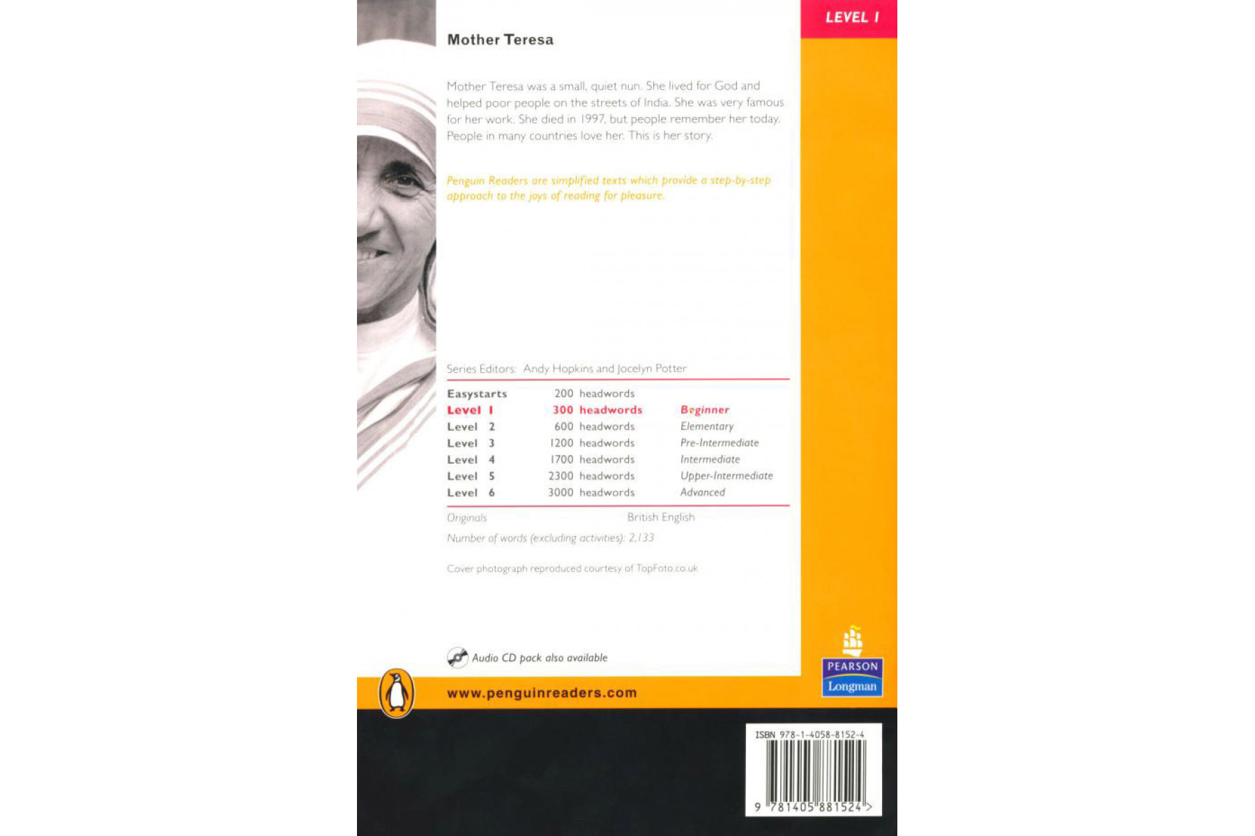 PR 1: Mother Teresa : Readers  with Audio CD Pack