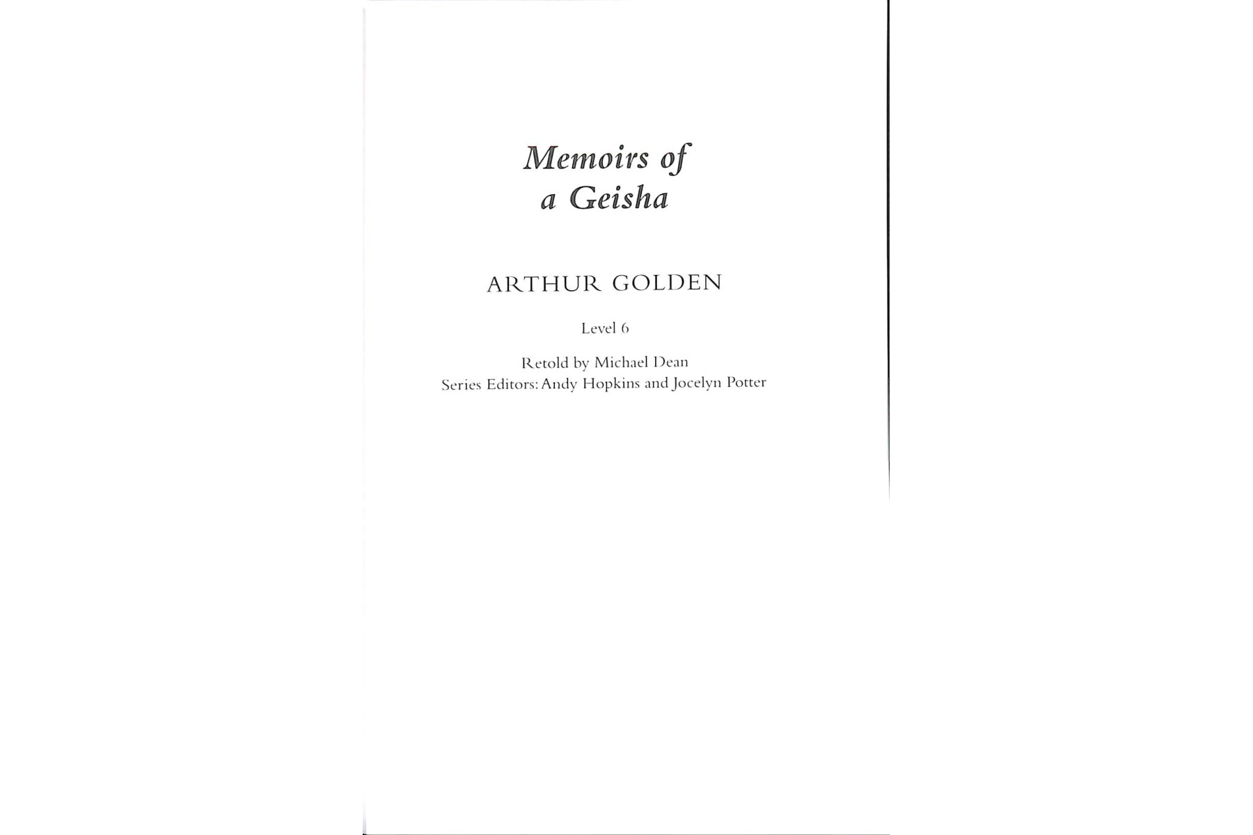 PR 6: Memoirs of a Geisha