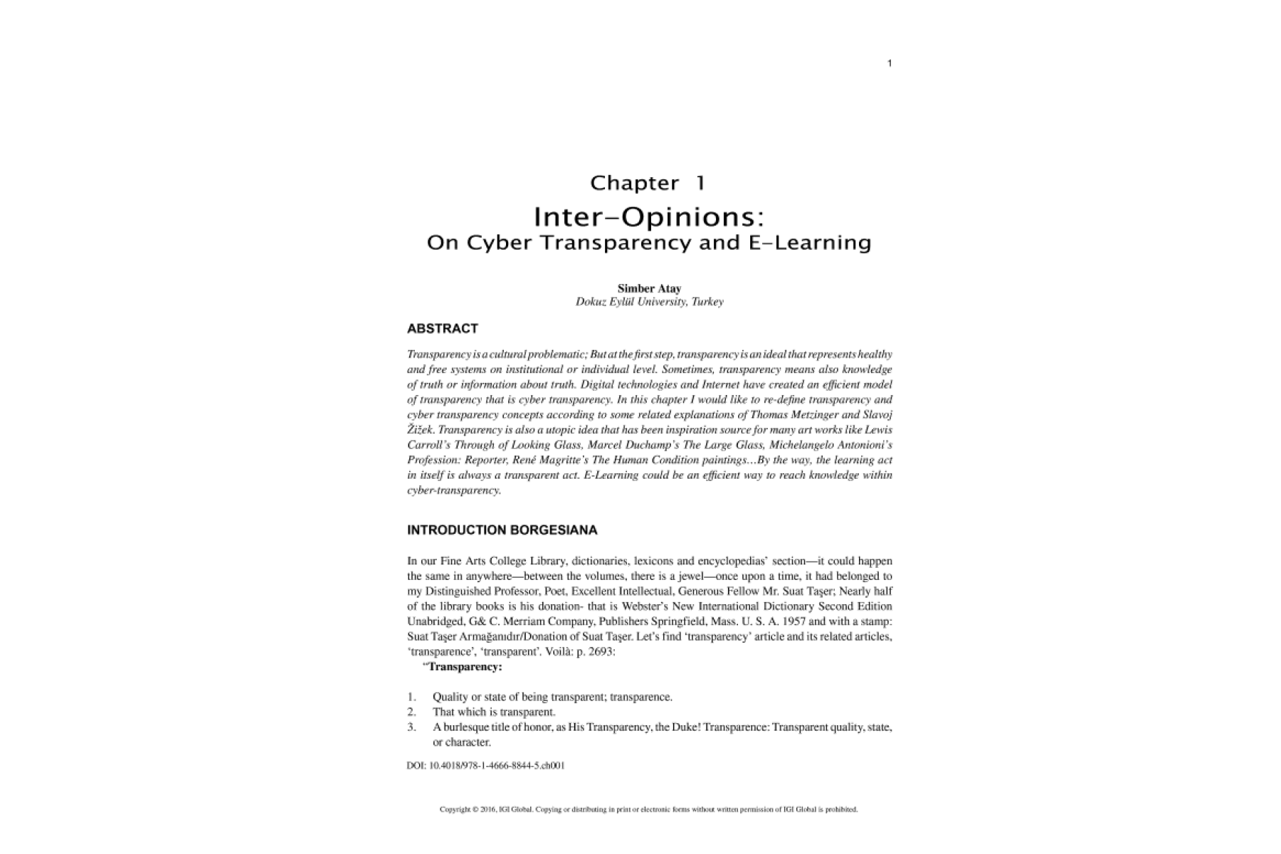 Developing Successful Strategies for Global Policies and Cyber Transparency in E-Learning