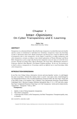 Developing Successful Strategies for Global Policies and Cyber Transparency in E-Learning