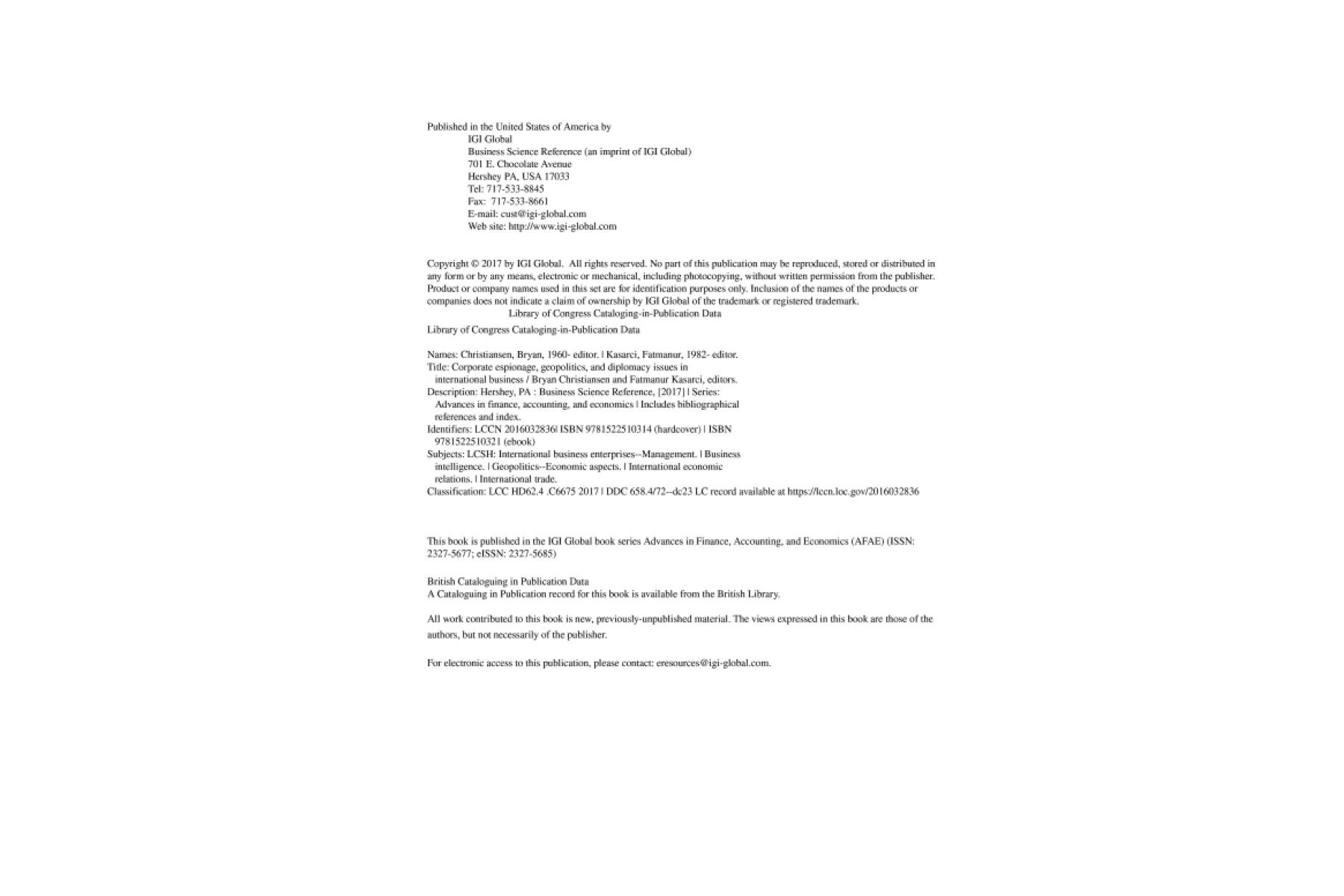Corporate Espionage, Geopolitics, and Diplomacy Issues in International Business