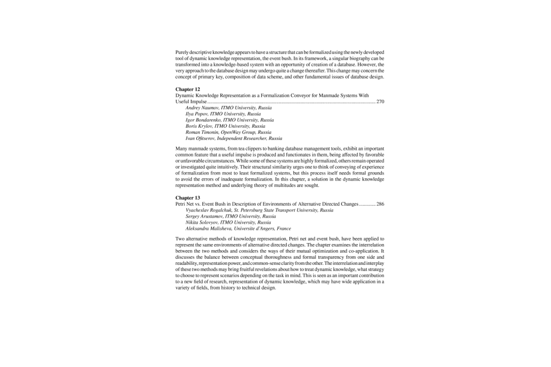 Dynamic Knowledge Representation in Scientific Domains