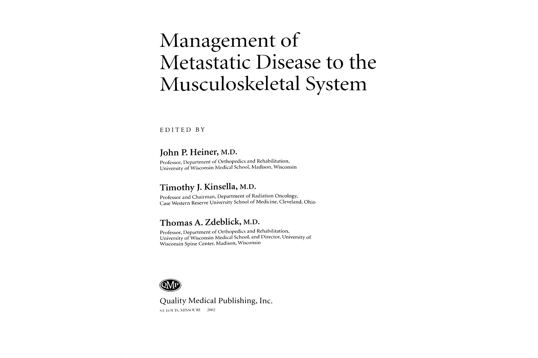 Metastatic Disease of the Musculoskeletal System