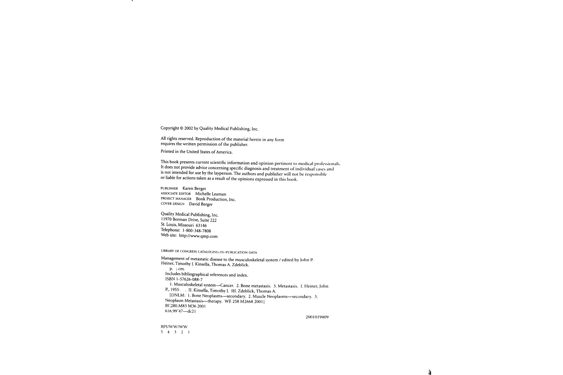 Metastatic Disease of the Musculoskeletal System