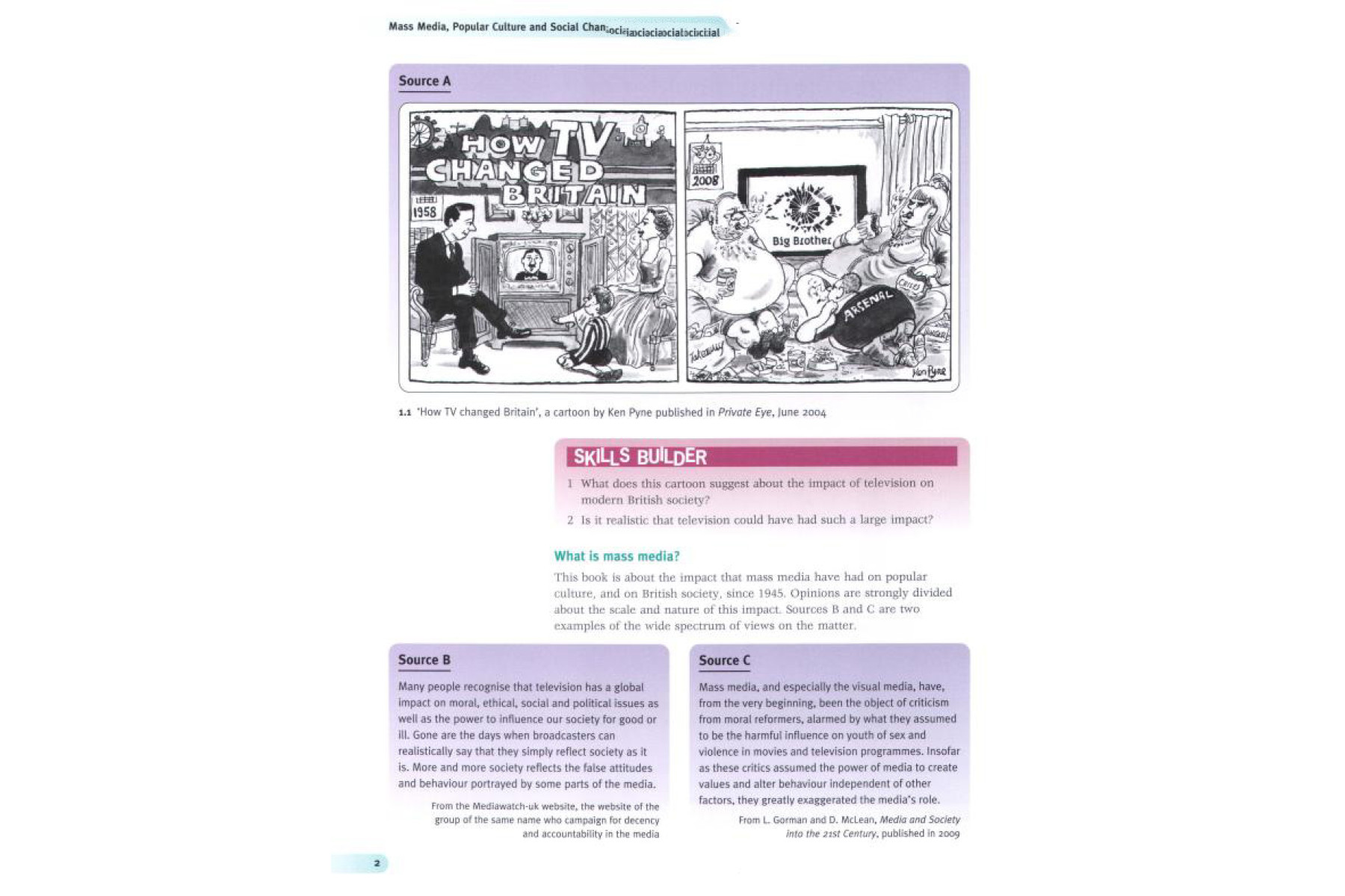 Edexcel GCE History AS Unit 2 E2 Mass Media, Popular Culture and Social Change in Britain Since 1945