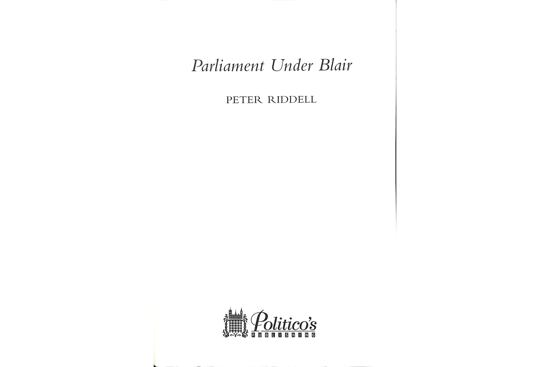 Parliament under Tony Blair